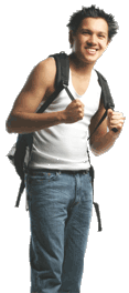 Man with a backpack